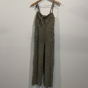 Pam & Gela Knot Front Strappy Jumpsuit in Freedom Green small